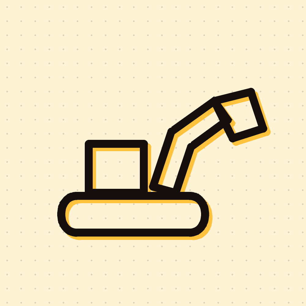 Ausstecher Bagger – stilisierte Ausstecher-Silhouette