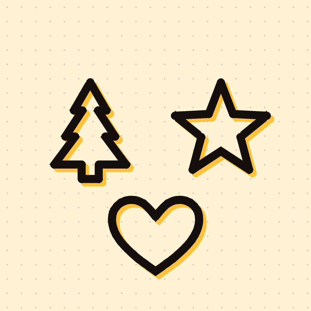 Set „Weihnachten“ – 6 Formen – stilisierte Ausstecher-Silhouette